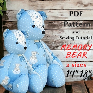Modello orso della memoria, modello di cucito orso ricordo, orsetto di peluche, modello orso di peluche