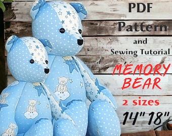 Memory Bear Pattern, Keepsake Bear Sewing Pattern, Teddy Bear, Stuffed Bear Pattern
