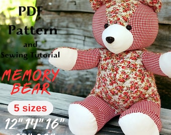 Memory Bear Pattern, Keepsake Bear Sewing Pattern, Teddy Bear, Stuffed Bear Pattern