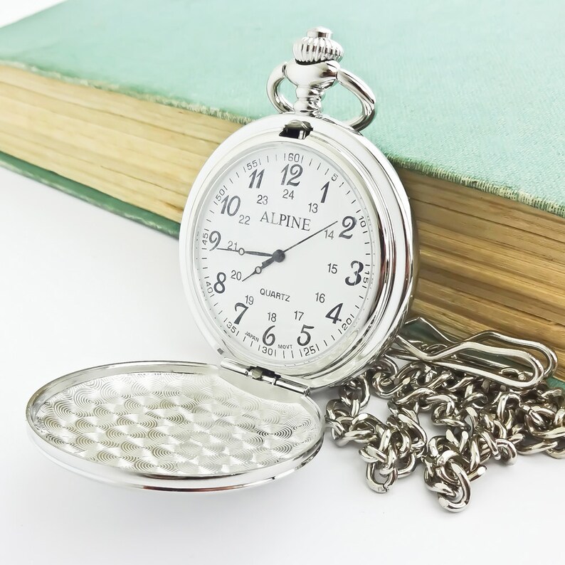 Personalized Pocket Watch Gift for Men Silver Pocket Watch Etsy