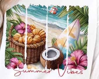 Summer Vibes PNG, Summer Png, Retro Summer Png, Beach Png, Hello Summer Png, Summer Vacation Png, Tropical Summer Sublimation