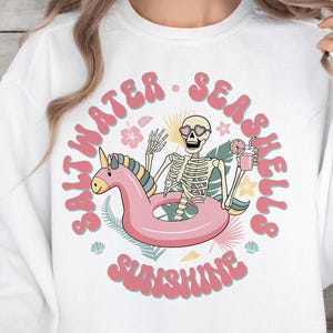 Zout water en zon png, sublimatieontwerp, zomer png, retro strand png, tropisch png, T-shirtontwerp, instant download png, dtf