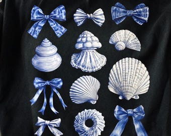 Coquette Seashell PNG, Beach Png, Coastal Png, Retro Summer Png, Summer Vibes Png, Summer Coquette Png, Vintage Summer Png, Girls Trip Png