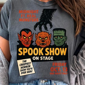 Spook Show Png, Halloween Shirt Designs, Vintage Halloween Shirt png, Halloween Png, Halloween Monsters png, Halloween Horror Characters