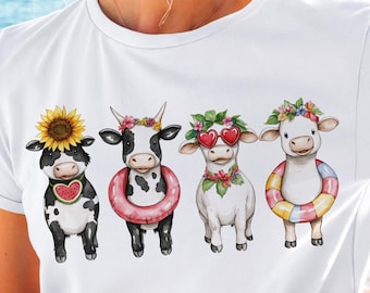 Summer Cow PNG, Hello Summer Png, Summer Vibes Png, Cow Lover Png, Beach Vibes Png, Vacation Png, Animal Lover Png, Instant Download