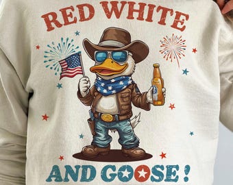 Red White And Goose PNG Sublimation, 4th of July Png, Fourth of July Png, Funny America Png, Usa Png, Png 4th July, Digital Prints, Png File