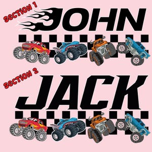 Custom Monster Truck PNG, Kids Monster Truck Name Digital Design, Personalized Monster Truck Design, Boy Mama Monster Truck Shirt Design