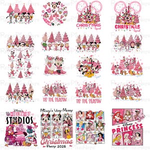 Disney Christmas Design 300 Dpi, Mouse and Friends Png Bundle, Disneyland Christmas Png Download files, Disneyworld T-shirt Design