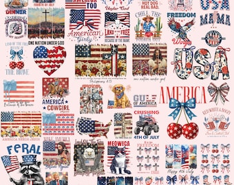 50 Retro 4th of July PNG Bundle, 4th of July Png, Fourth Of July Png, USA Png, America Png, Independence Day, American Flag Png, Png Bundle