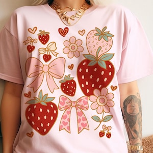 Boho Strawberry Coquette PNG, Preppy Strawberries Png, Strawberry Festival Png, Summer Strawberry Png, Floral Stawberry Png, Boho Summer Png
