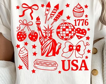 USA-Kokette Bogen SVG PNG, Retro Amerika-Svg Png, 4. Juli Svg, Sublimationsdesign-Png