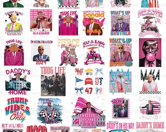 Pink Trump Bundle, Trump Bubble Gum,President Donald Trump PNG, Trump Cowboy Png, Trump Thug Life, Daddys Home Png, Chillin Like a Felon Png