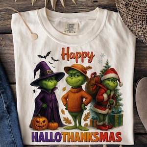Happy Hallothanksmas Png, Halloween Png, Thanksgiving Png, Christmas Png, Hallothanksmas Png, Christmas Characters Png, Trendy Christmas Png