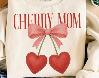 Cherry Bow Coquette Mama PNG, Mom Coquette Png, Soft Girl Aesthetic Shirt Sublimation Design, Mother's Day Girly Ribbon PNG Digital Download