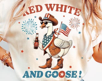 Red White And Goose PNG Sublimation, 4th of July Png, Fourth of July Png, Funny America Png, Usa Png, Png 4th July, Digital Prints, Png File