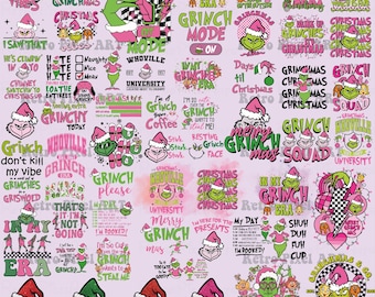 100+ Retro Pink Christmas PNG Bundle, pink Christmas png, Grinch png, christmas shirt design, Grinch bundle, Christmas Sublimation Designs