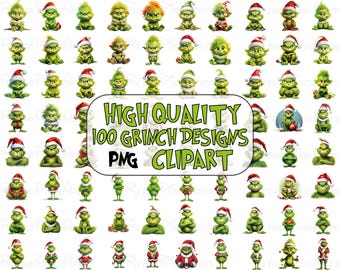 100 Grinch Png Clipart, Grinch Png bundle, Grinch Clipart, Sublimation Design, Christmas Png bundle, Digital Download, Grinch png, Cricut