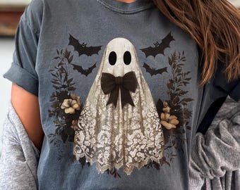 Fantasma de encaje lindo (Png), Boo en Boojee, lazo de encaje de Halloween (Png), Halloween (Png), camiseta de fantasma de Boo (Png), diseño de sublimación de Halloween de Boo lindo