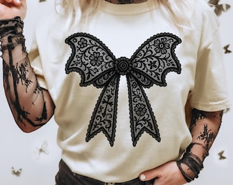 Black Lace Bow PNG, Gothic Coquette Halloween Sublimation Design, Dark Aesthetic Hair Bow Digital Download for Spooky Crafts