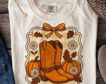 Fall Cowboy Boots Png, Retro Fall Autumn Sublimation, Retro Fall Design, Country Fall Png, Western Fall Png, Fall Sublimation, Fall 2025