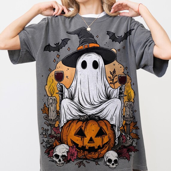 Ghost Halloween PNG, Ghost Wine PNG, Halloween Wine Lover Png, Spooky Season PNG, Cute Ghost Png Halloween Graphic for Women, Halloween 2025