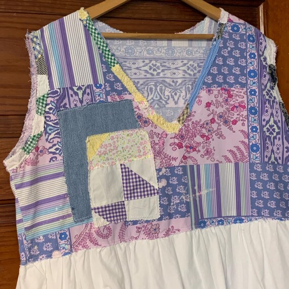 Handmade Upcycled Patchwork Tunic Dress: Artsy Bo… - image 8