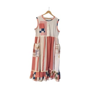 Upcycled Patchwork Maxi Dress L/XL: Handmade Boho Art to Wear