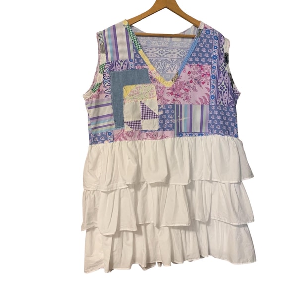 Handmade Upcycled Patchwork Tunic Dress: Artsy Bo… - image 1