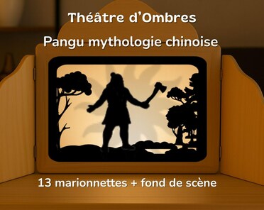 BESTonZON Marionnette D'ombre Wukong En Bois - Théâtre D'ombre Chinois, Jouet éducatif Artisanal Pour Spectacle Et Décoration