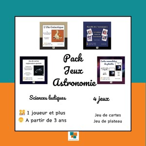 Pack complet 4 jeux astronomie espace Cartes nomenclature jeu apprentissage sciences et Histoire ludique Montessori IEF