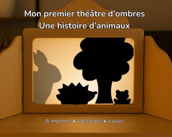 Mein erstes Schattentheater – Tiersilhouetten zum Ausdrucken, kreative Schattenspiel-Aktivität für Kinder