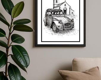 Illustrated A4 Poster – Original Wall Art – Ink Drawing – Handmade Wall Decor, Gift Idea, Personal Illustration - Ceremony Illustration