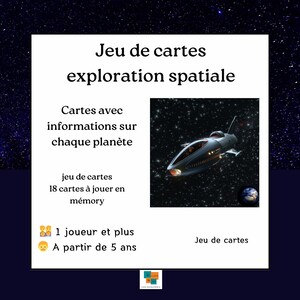 Jeu de cartes exploration du système solaire thème espace planète jeu apprentissage sciences Histoire ludique