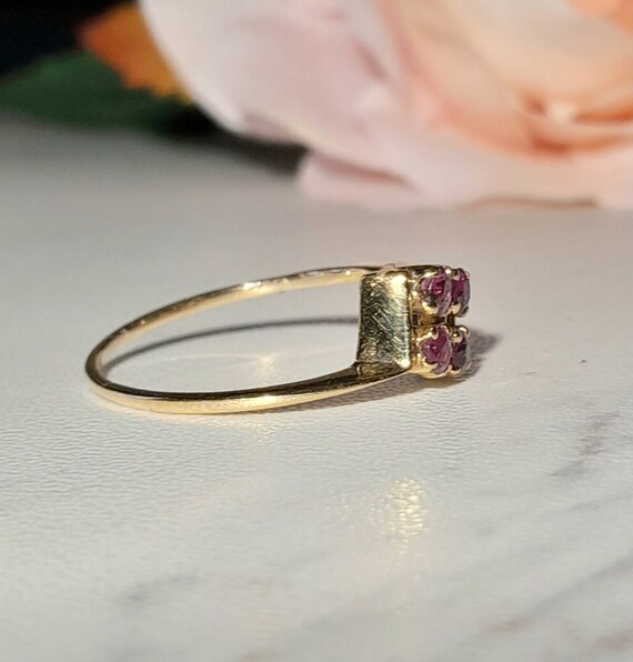 Antique Ruby Ring 14k Rose Gold, Art Deco Ruby Ri… - image 4