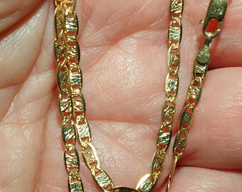 14k Tri Color Gold Chain Necklace 20 inch Unisex