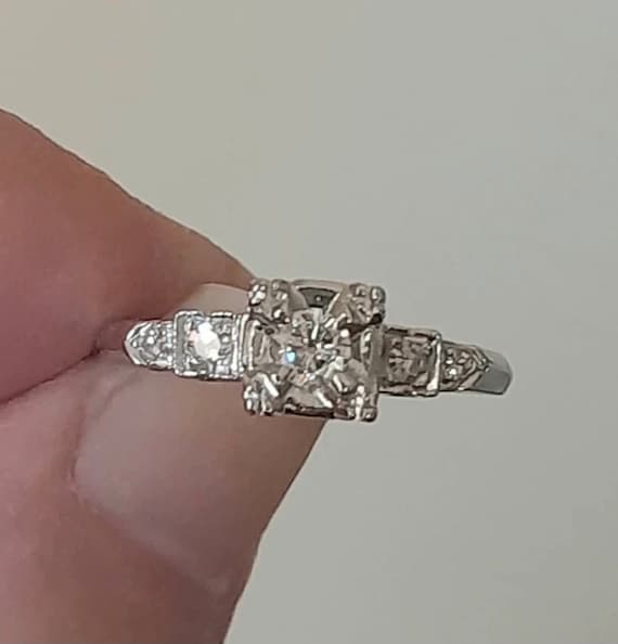 SALE Antique Art Deco Diamond Engagement Ring 14k 