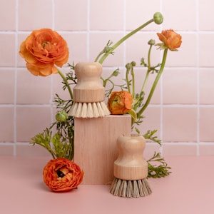 Eco-Friendly Pot Scrubber Brush - Sustainable + Natural Bamboo Brush
