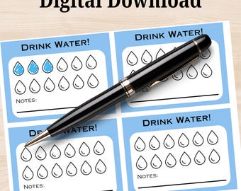 Druckbares Trink Wasser Digitaler Download Wasser Tracker