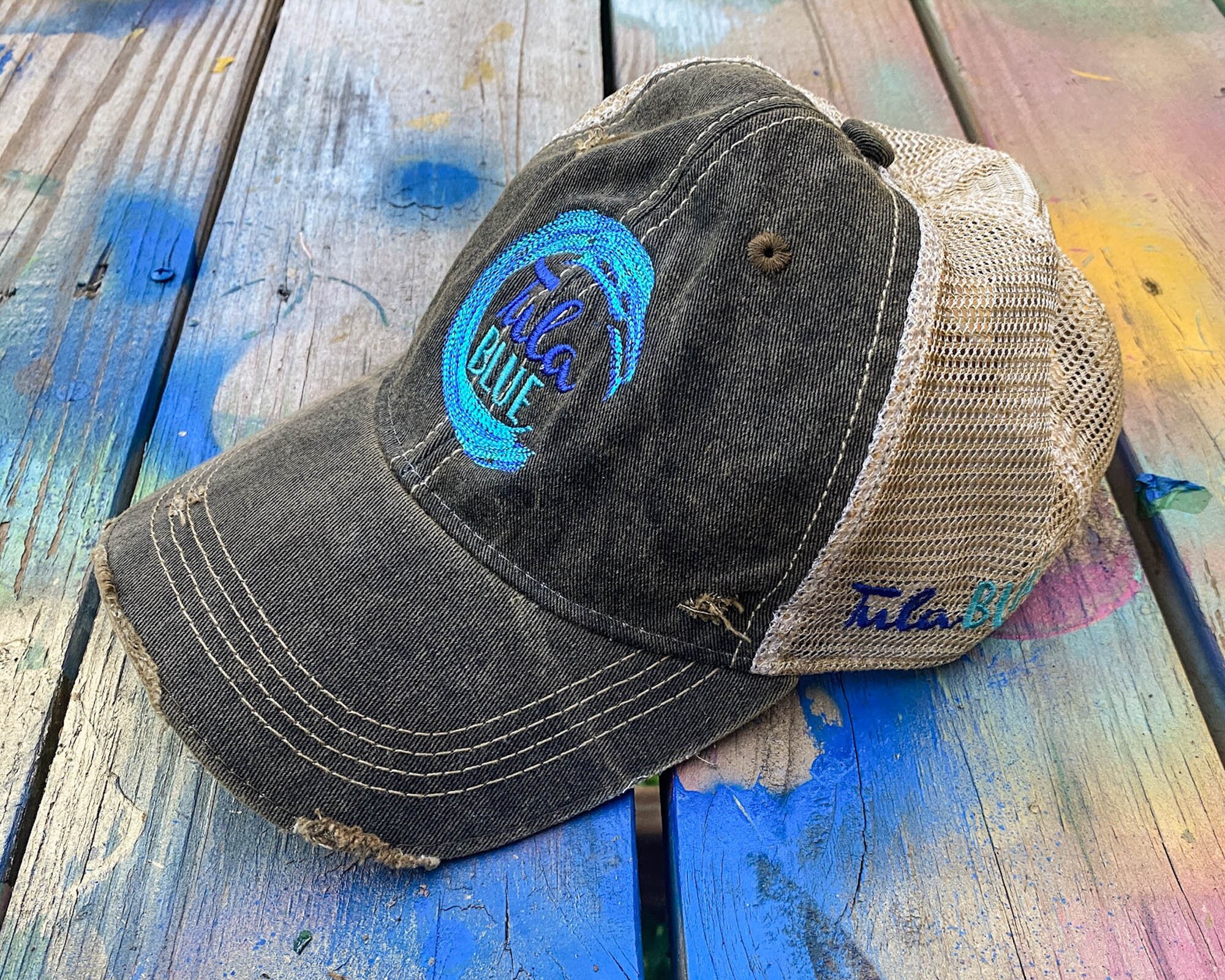 Tula Blue Embroidered Hat / Most Comfortable Hat Ever! - Etsy