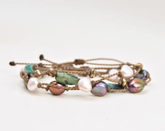 Bejeweled Bracelet stack ~ Multiple curated bracelets, rock them your way! hand-spun ROPE by Tula Blue