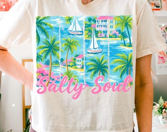 Preppy Summer Salty Soul png, Pink Hot Beach png, Beach vibes Brushstroke Png, Aesthetic Summer png, Trendy Summer Png, Funny Sarcastic png