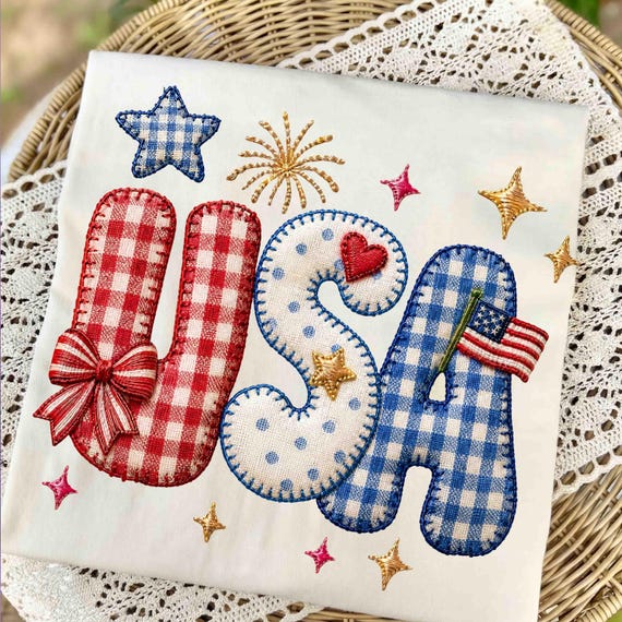 4th of July Faux Patchwork USA Png, USA Png, 4th of July Png, American Flag Png, Patchwork Patriotic Design, USA Flag Png, Digital Download