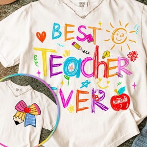 Bester Lehrer aller Zeiten, Schulanfang-Lehrer-Design, Lehrer-Shirt-Design, Schulanfang, Ersttagsschule Png-Sublimation, Schulanfang