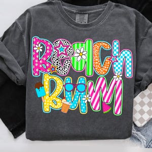 Preppy Beach Bum Png, Vacation Png, Bright Summer Png Design, Beach PNG, Sun png, Vacation png, Preppy Summer Vibes Colorful Summertime png