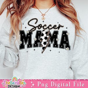 Soccer Varsity Png, Lightning Soccer Png Sublimation, Soccer Png, Retro Soccer Png Shirt Design, Soccer Mama Png Download image 4