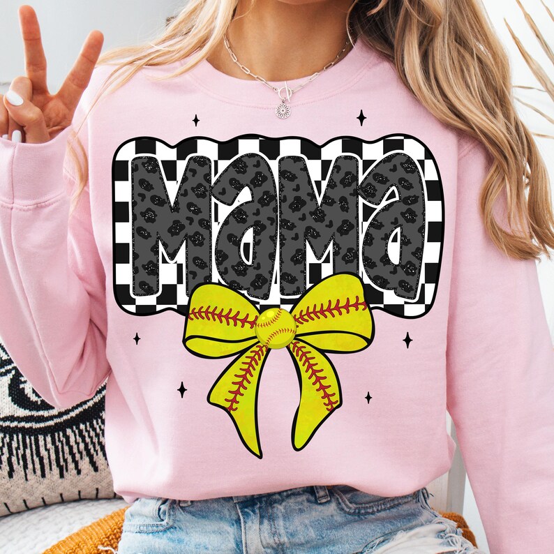 Retro Softball Mama PNG, Softball Mama Png, Softball Coquette Png, Game Day Softball Bow Png, Checker Softball Png, Softball Mom Png