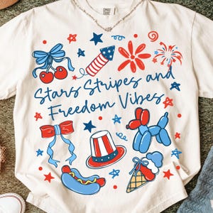 Stars Stipes and Freedom Vibes Png, Retro 4th Of July Png, Girly American Png, USA png, America Coquette Png, Patriotic Png