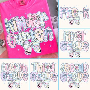 Preppy Back to School Floral Bundle, First Day Of School, School Png, Preppy School Png, First/Second/Third Grade Design, School Bundle Png