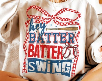 Retro Baseball Batter Batter Swing PNG, Checkered Baseball Coquette Png, Game Day Baseball Coquette Png, Baseball Mom Png,Baseball Shirt Png