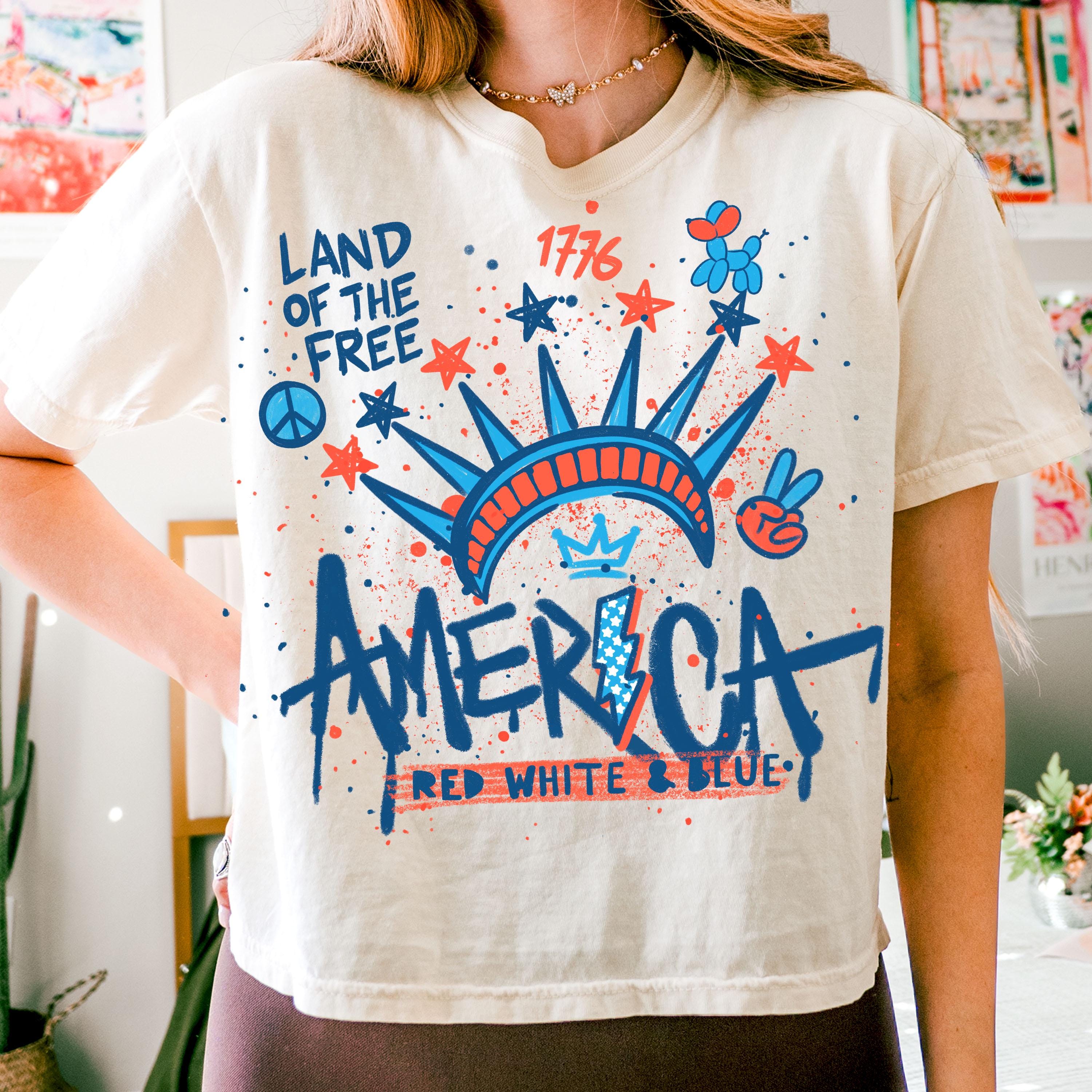 Girls American Flag Shirt With Ruffle Sleeves - Patriotic 4th Of July Top (Ages 2-7)